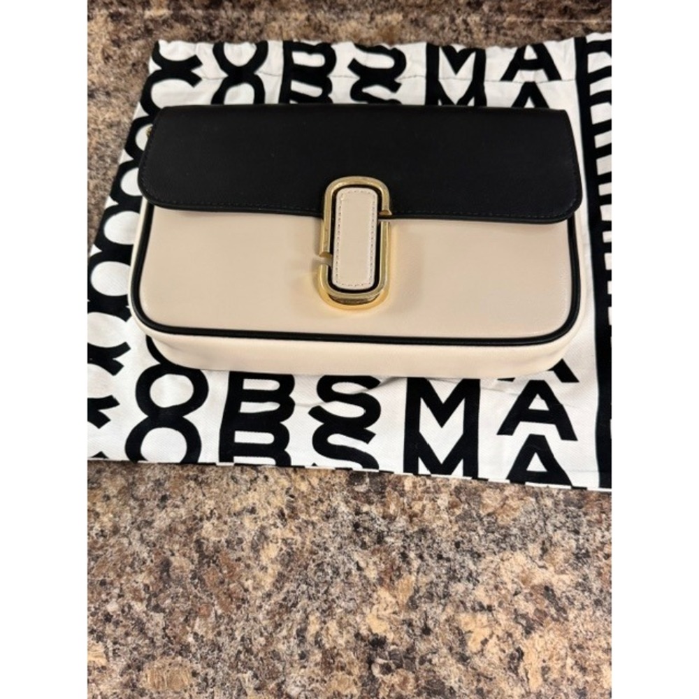 Marc Jacobs J Marc Cross/Shoulder Bag Black Cream Colorblock Leather - Picture 2 of 16